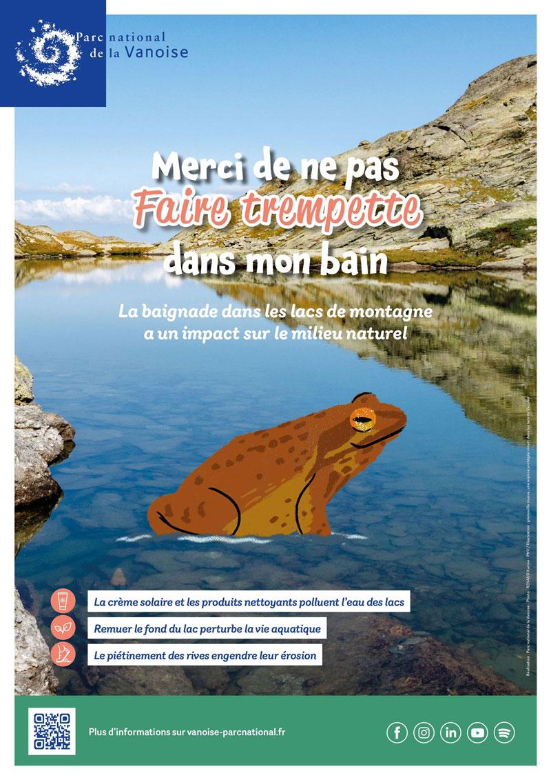 Affiche merci de ne pas faire trempette dans mon bain